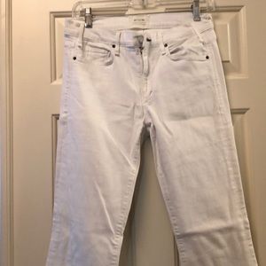 Wide Leg Frayed Hem McGuire white jeans